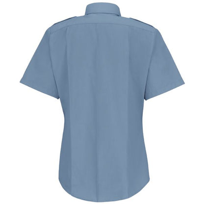 Horace Small Women's New Dimension® Poplin Short Sleeve Shirt - Light Blue