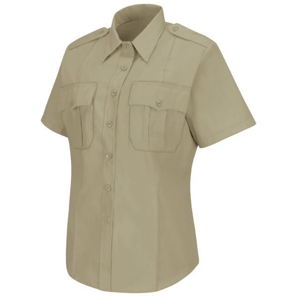 Horace Small Women's New Dimension® Poplin Short Sleeve Shirt - Silver Tan