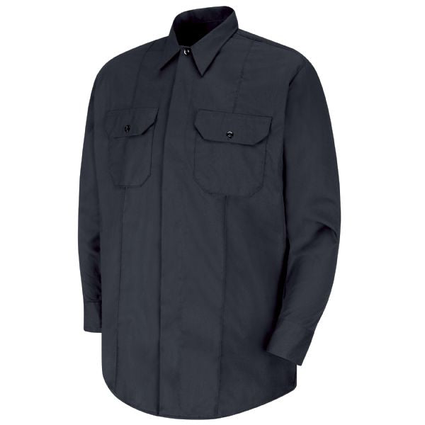 Horace Small New Dimension® Concealed Button Front Long Sleeve Shirt - Dark Navy
