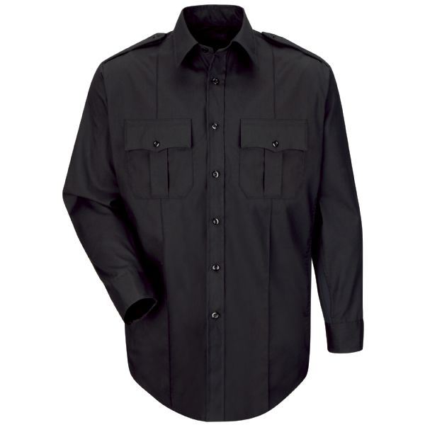 Horace Small Men's New Dimension® Plus Long Sleeve Poplin Shirt - Dark Navy