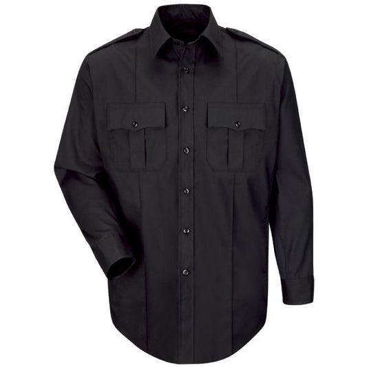 Horace Small Men's New Dimension® Plus Long Sleeve Poplin Shirt - Dark Navy