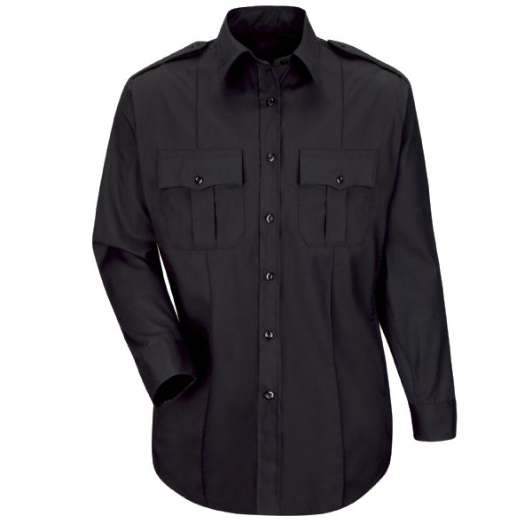 Horace Small Women's New Dimension® Plus Long Sleeve Poplin Shirt - Dark Navy