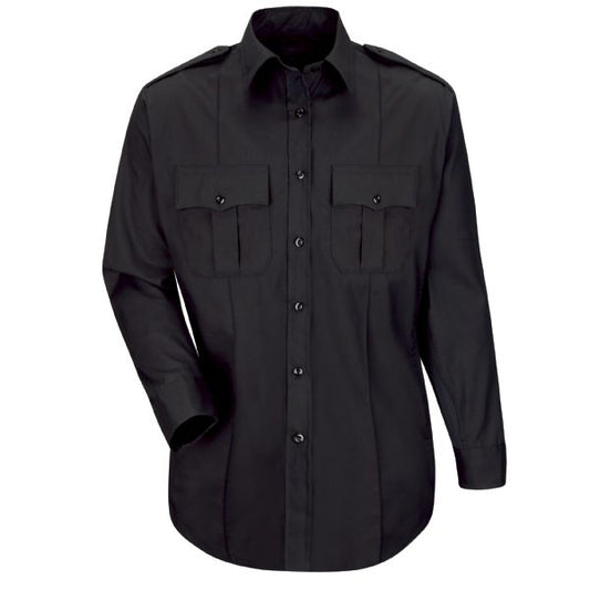 Horace Small Women's New Dimension® Plus Long Sleeve Poplin Shirt - Dark Navy