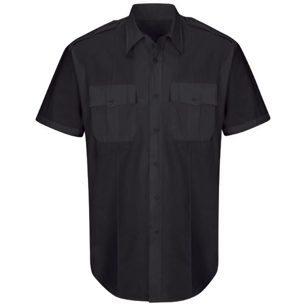 Horace Small Men's New Dimension® Plus Short Sleeve Poplin Shirt -  Dark Navy