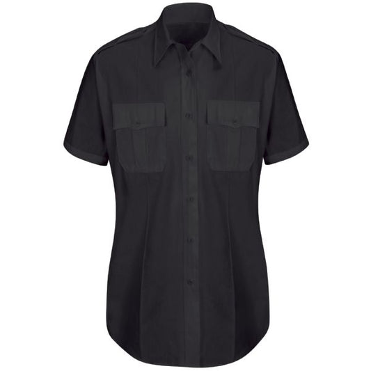 Horace Small Women's New Dimension® Plus Short Sleeve Poplin Shirt -  Dark Navy