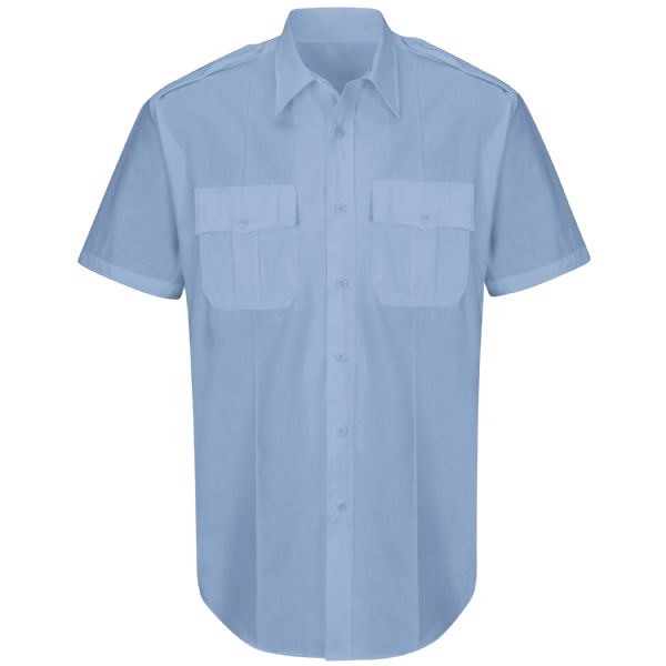 Horace Small Men's New Dimension® Plus Short Sleeve Poplin Shirt -  Light Blue