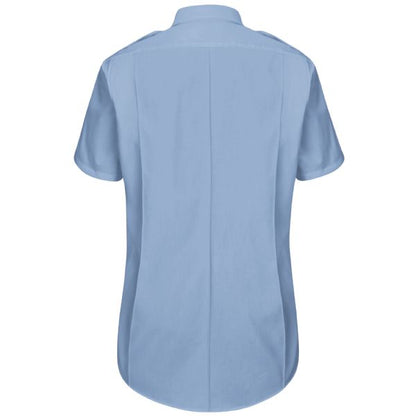 Horace Small Women's New Dimension® Plus Short Sleeve Poplin Shirt -  Light Blue