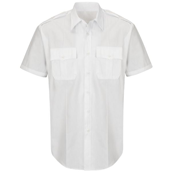 Horace Small Men's New Dimension® Plus Short Sleeve Poplin Shirt -  White