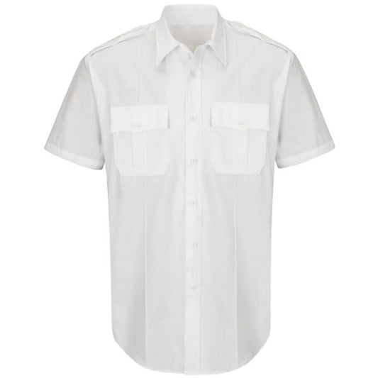 Horace Small Men's New Dimension® Plus Short Sleeve Poplin Shirt -  White