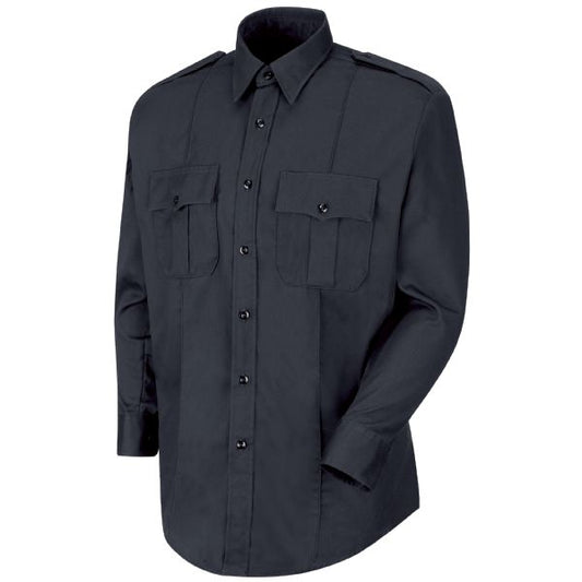 Horace Small 100% Cotton Button-Front Shirt - Dark Navy