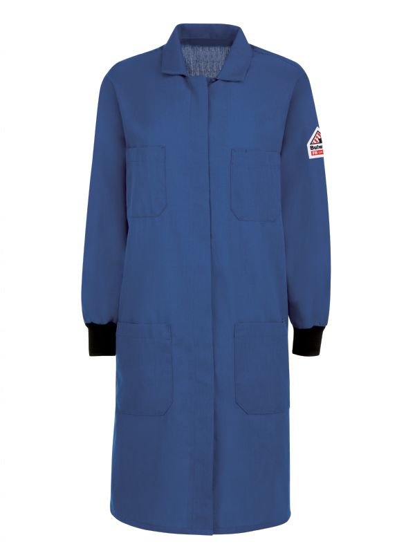 Bulwark Women's FR Lab Coat with Knit Cuffs - Royal Blue