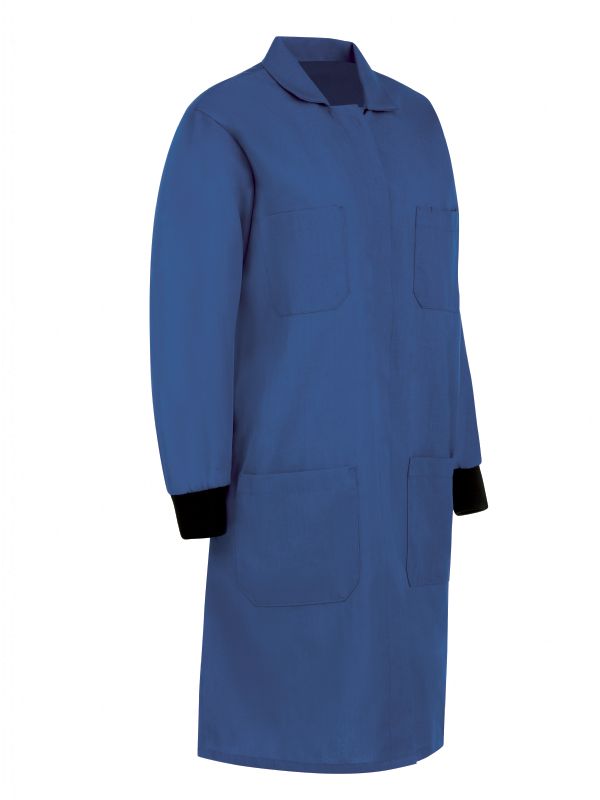 Bulwark Women's FR Lab Coat with Knit Cuffs - Royal Blue