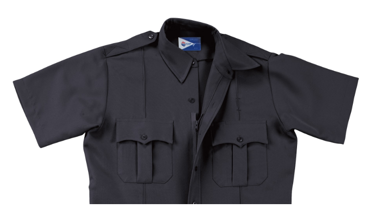 Liberty Uniform Zipper Front Police Shirts Navy Blue Extra Small