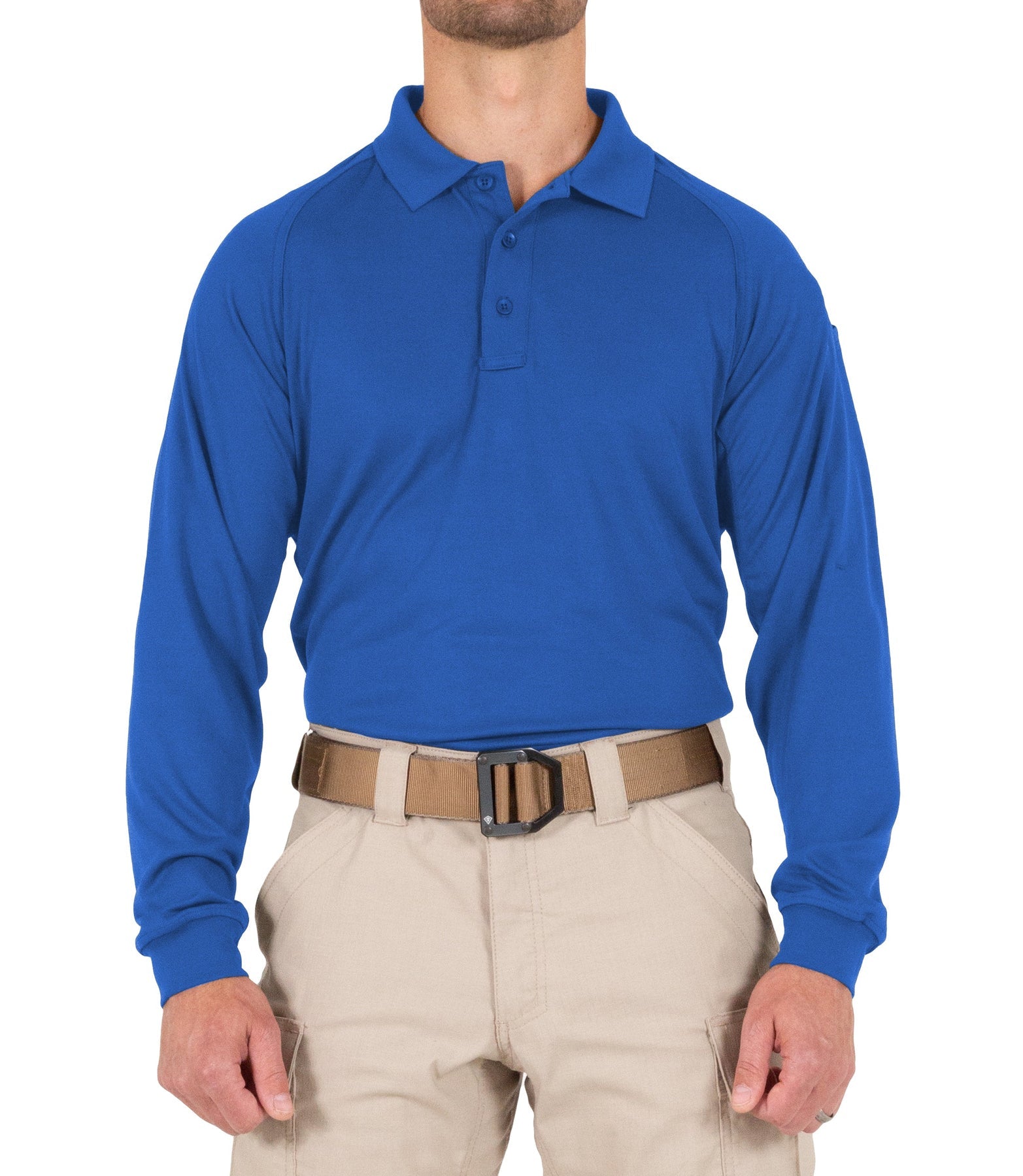 First Tactical Men's Performance Long Sleeve Polo - Academy Blue