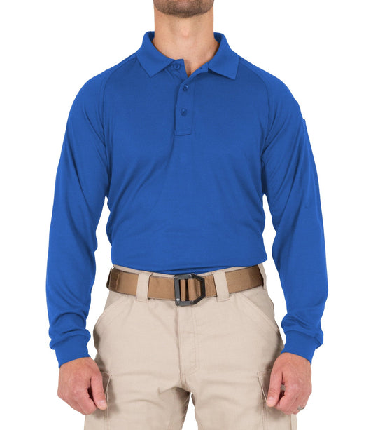 First Tactical Men's Performance Long Sleeve Polo - Academy Blue