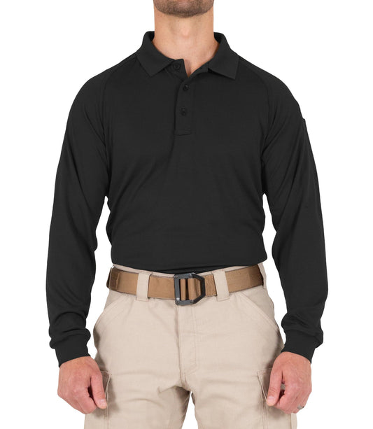 First Tactical Men's Performance Long Sleeve Polo - Black