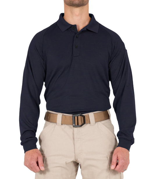 First Tactical Men's Performance Long Sleeve Polo - Midnight Navy