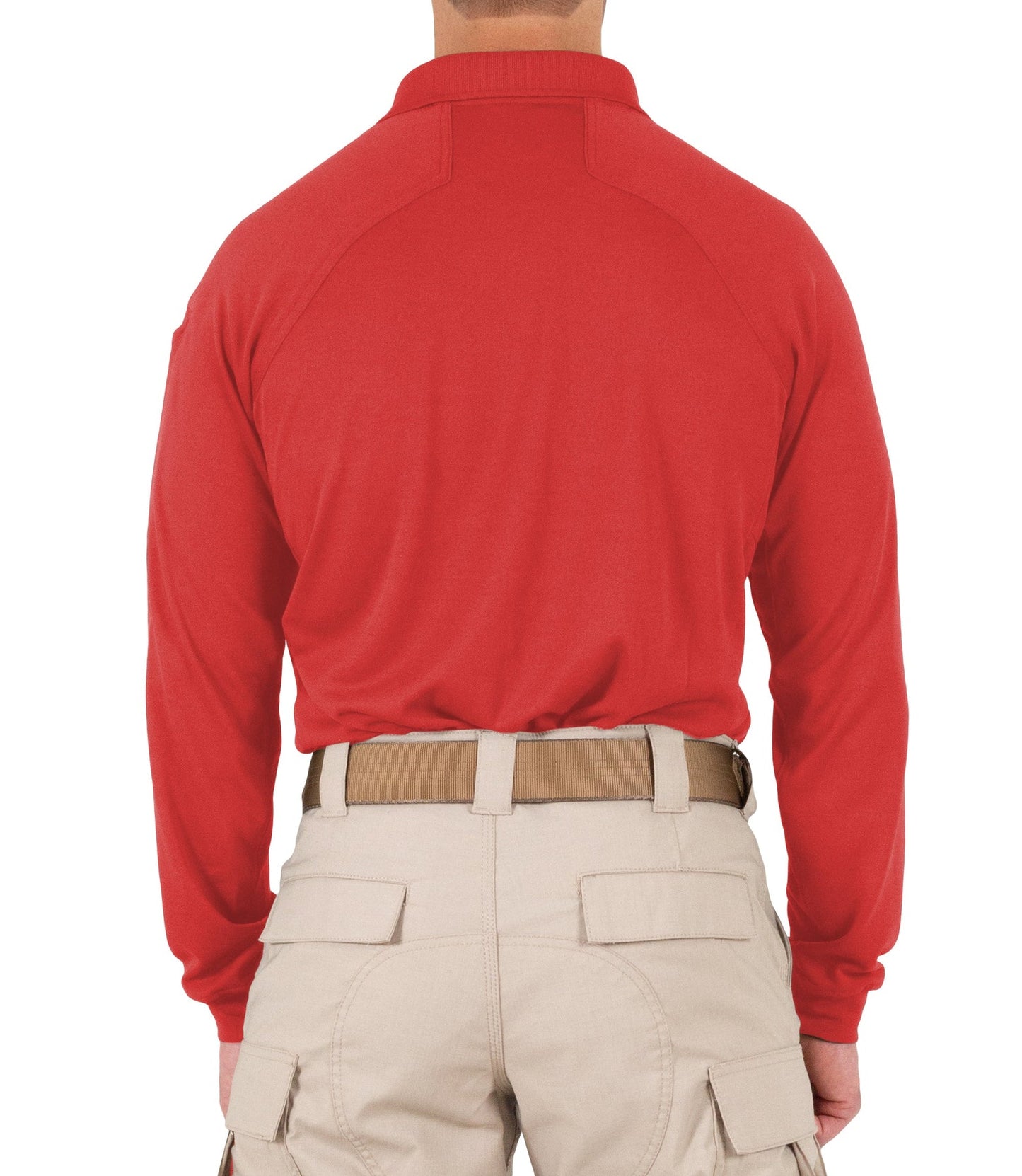 First Tactical Men's Performance Long Sleeve Polo - Red