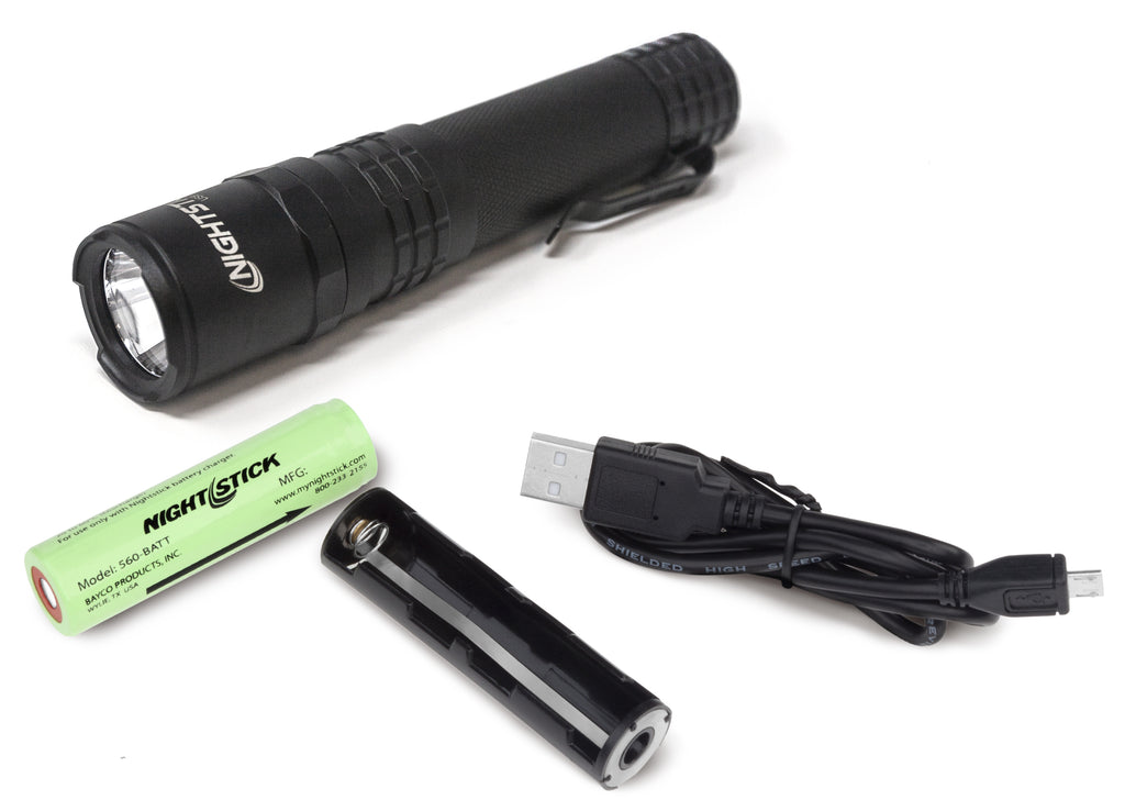 Night Stick USB Rechargeable Tactical Flashlight - Black