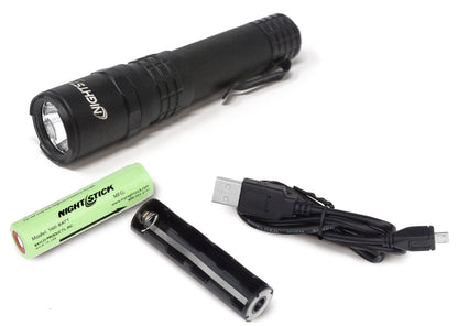 Night Stick USB Rechargeable Tactical Flashlight - Black