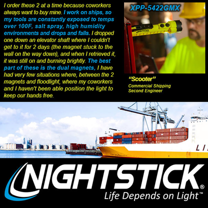 Night Stick X-Series Intrinsically-Safe Dual-Light Flashlight w/ Dual Magnets
