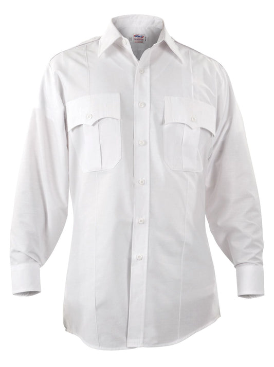 Elbeco Paragon Plus Men's Long Sleeve Poplin Shirt Tall Body - White