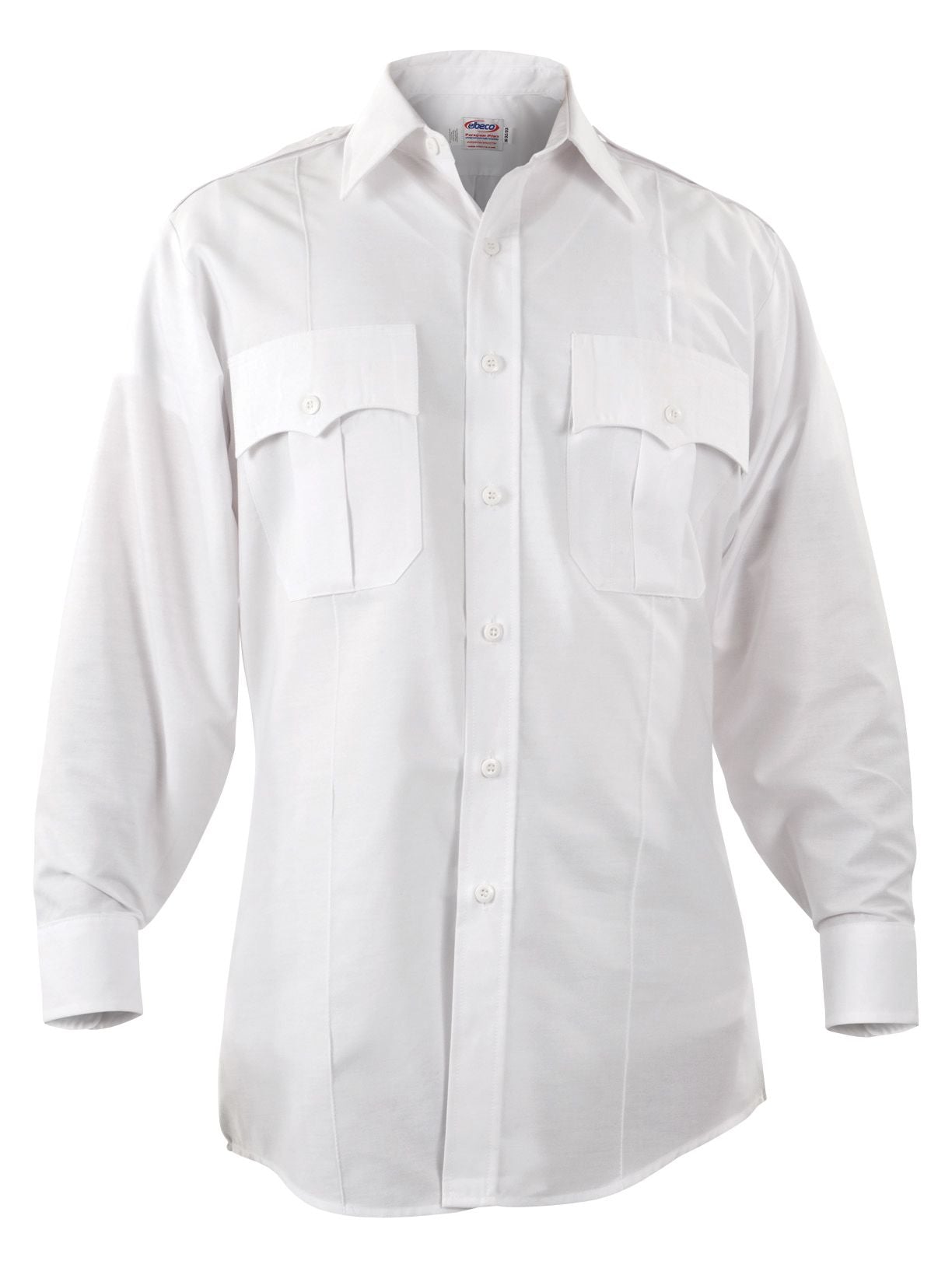 Elbeco Paragon Plus Men's Long Sleeve Poplin Shirt - White