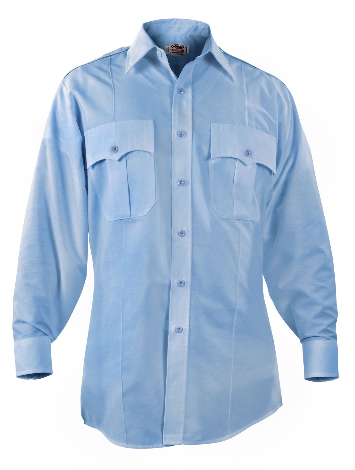 Elbeco Paragon Plus Men's Long Sleeve Poplin Shirt - Blue