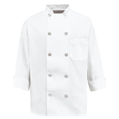 Red Kap Ten Pearl Button Chef Coat - White