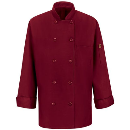 Red Kap Women's Chef Coat with OilBlok + MIMIX®