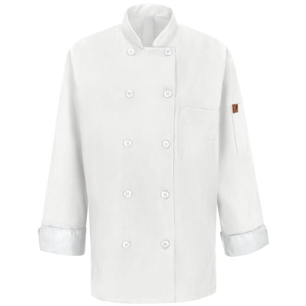 Red Kap Women's Chef Coat with OilBlok + MIMIX®