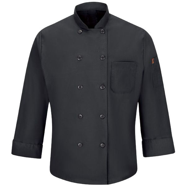 Red Kap Men's Chef Coat with OilBlok + MIMIX®