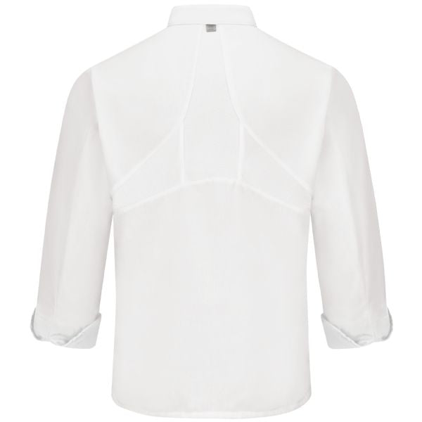 Red Kap Men's Ten Knot Button Chef Coat with OilBlok + MIMIX® - White