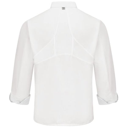 Red Kap Men's Ten Knot Button Chef Coat with OilBlok + MIMIX® - White