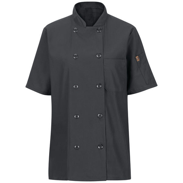 Red Kap Women's Short Sleeve Chef Coat with OilBlok + MIMIX®
