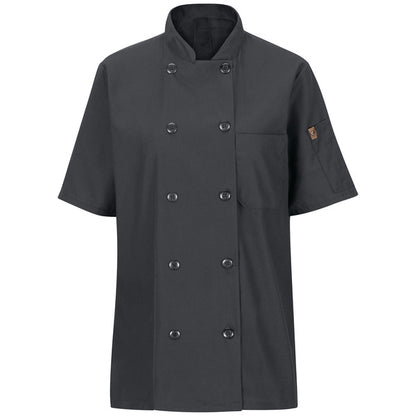 Red Kap Women's Short Sleeve Chef Coat with OilBlok + MIMIX®