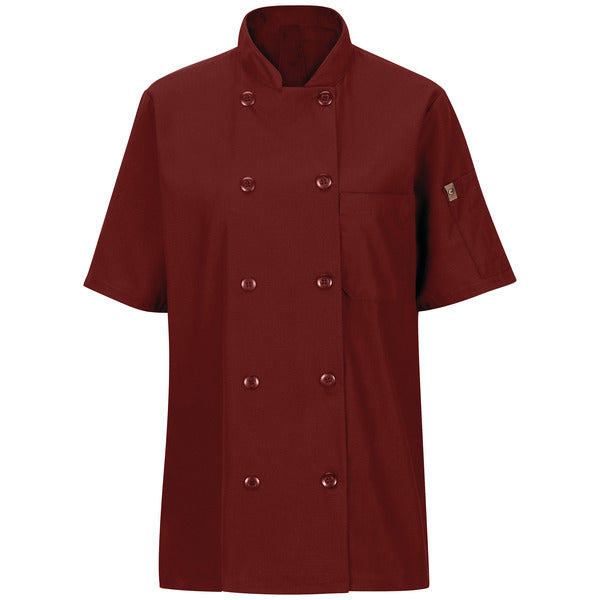 Red Kap Women's Short Sleeve Chef Coat with OilBlok + MIMIX®