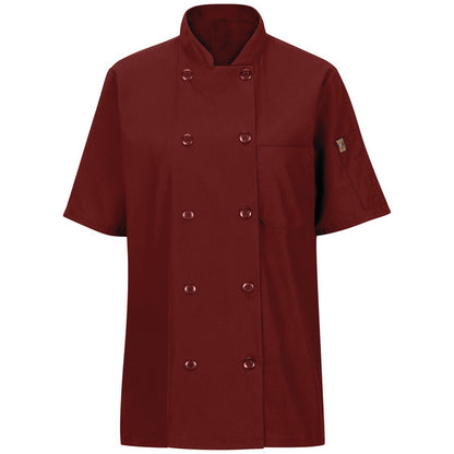 Red Kap Women's Short Sleeve Chef Coat with OilBlok + MIMIX®