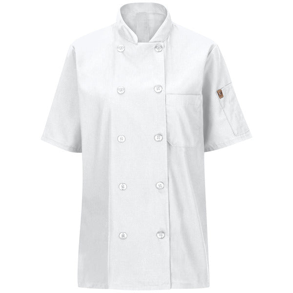 Red Kap Women's Short Sleeve Chef Coat with OilBlok + MIMIX®