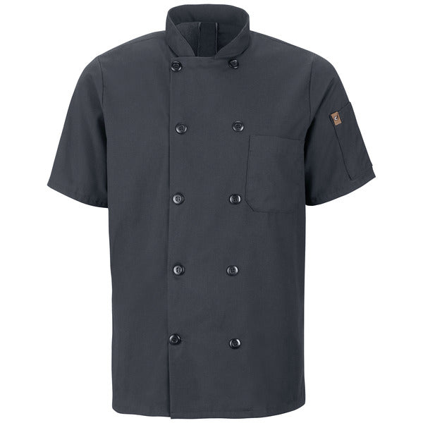 Red Kap Men's Short Sleeve Chef Coat with OilBlok + MIMIX®