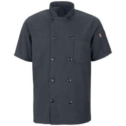 Red Kap Men's Short Sleeve Chef Coat with OilBlok + MIMIX®