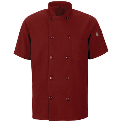 Red Kap Men's Short Sleeve Chef Coat with OilBlok + MIMIX®