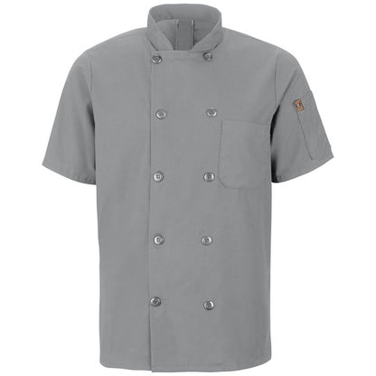 Red Kap Men's Short Sleeve Chef Coat with OilBlok + MIMIX®