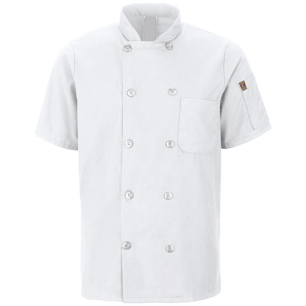 Red Kap Men's Short Sleeve Chef Coat with OilBlok + MIMIX®