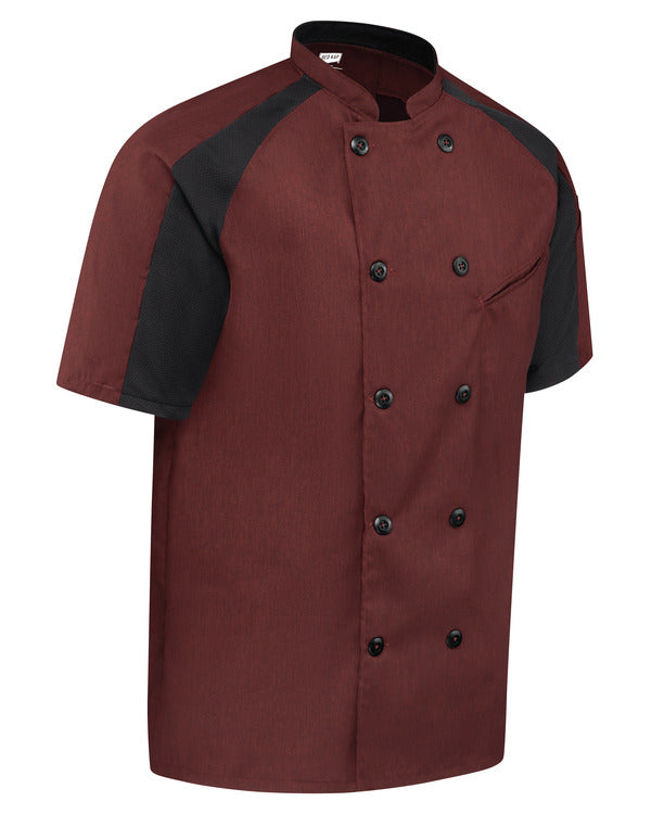 Red Kap Men's Airflow Raglan Chef Coat with OilBlok