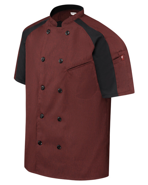 Red Kap Men's Airflow Raglan Chef Coat with OilBlok