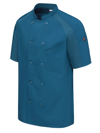 Red Kap Men's Airflow Raglan Chef Coat with OilBlok