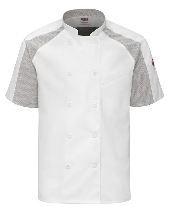 Red Kap Men's Airflow Raglan Chef Coat with OilBlok