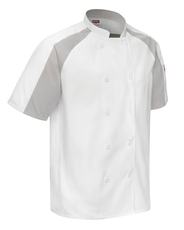 Red Kap Men's Airflow Raglan Chef Coat with OilBlok