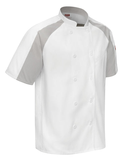 Red Kap Men's Airflow Raglan Chef Coat with OilBlok